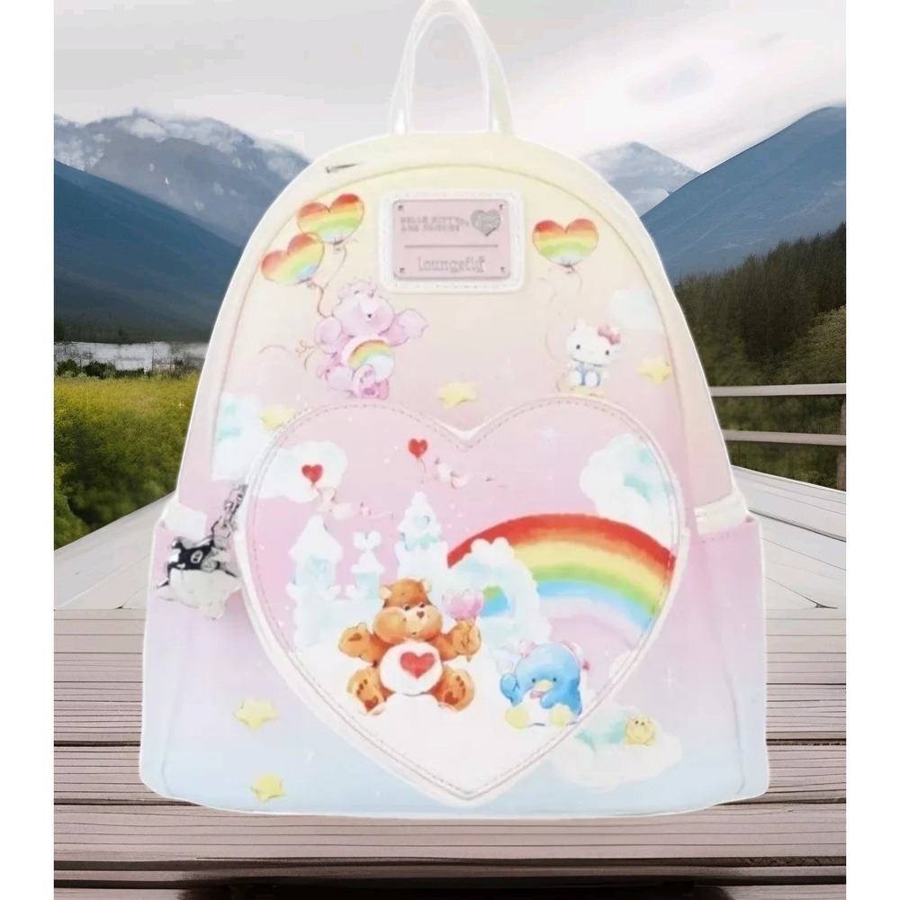 Loungefly Sanrio Hello‎ Kitty Friends X Care Bears Care-A-Lot Rainbow Backpack